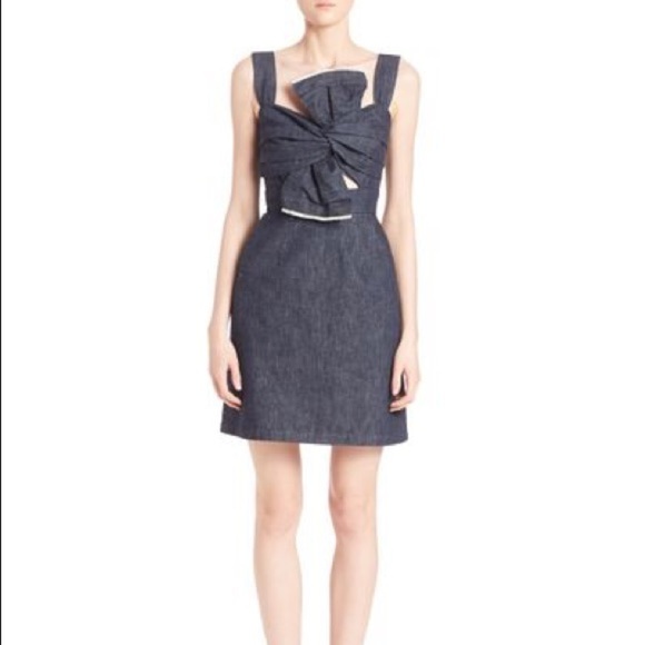 Anthropologie Dresses & Skirts - NWT Whit Anthropologie Denim Cutout Knot Dress 8 blue bow